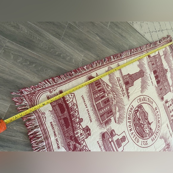 Vintage Southridge, Massachusetts Throw Blanket 64” x 48” approx. with landmarks - Picture 4 of 5